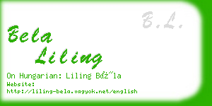 bela liling business card